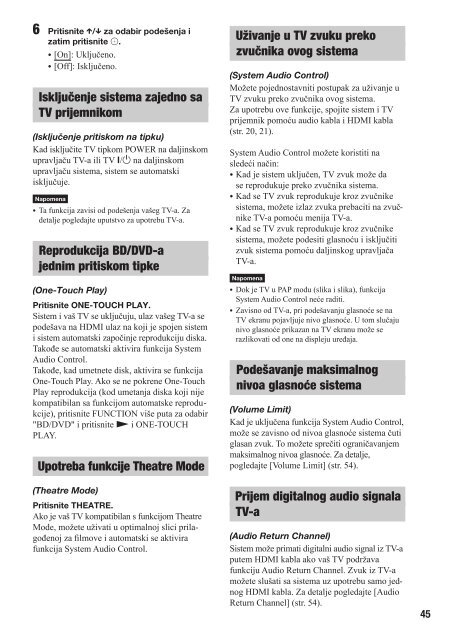 Sony BDV-E870 - BDV-E870 Mode d'emploi Serbe