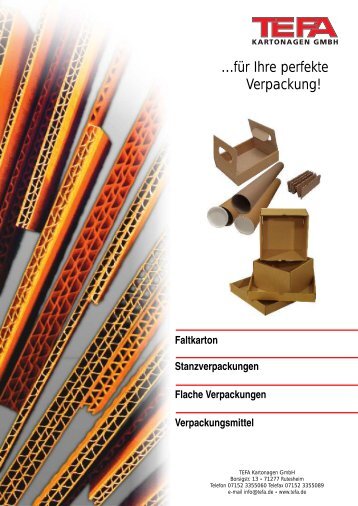 Stanzkarton Klappschachteln - Boxen - Tefa Kartonagen GmbH