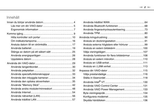 Sony VGN-Z51MG - VGN-Z51MG Mode d'emploi Su&eacute;dois