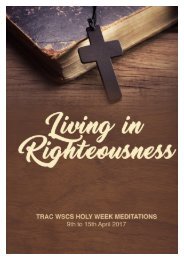 Living in Righteousness - TRAC WSCS  