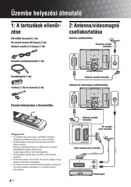 Sony KDL-32S2030 - KDL-32S2030 Istruzioni per l'uso Ungherese