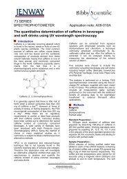 The quantitative determination of caffeine in beverages ... - Jenway