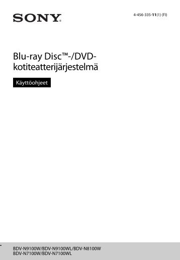 Sony BDV-N7100WL - BDV-N7100WL Mode d'emploi Finlandais