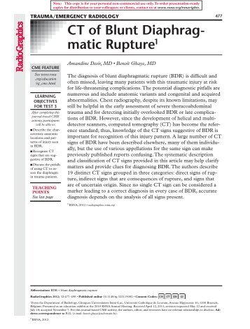 ct diaph rupture radiographics