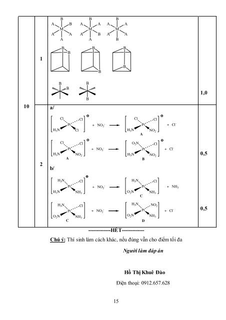 30 đề thi học sinh giỏi môn hóa học lớp 10 & 11 của các trường chuyên khu vực duyên hải đồng bằng bắc bộ có đáp án