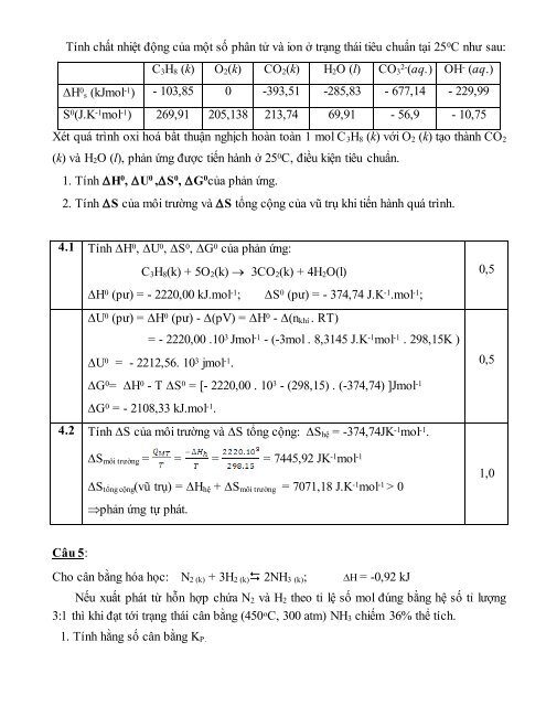 30 đề thi học sinh giỏi môn hóa học lớp 10 & 11 của các trường chuyên khu vực duyên hải đồng bằng bắc bộ có đáp án