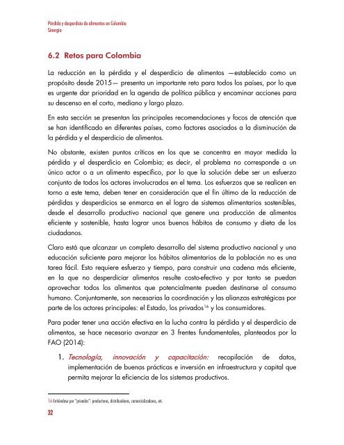 PÉRDIDA Y DESPERDICIO DE ALIMENTOS EN COLOMBIA