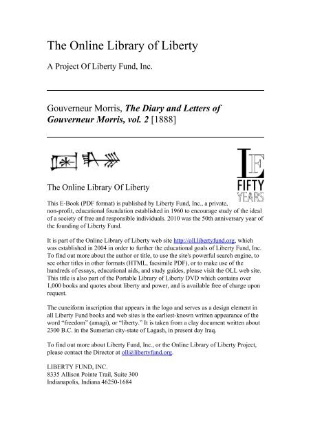 The Diary and Letters of Gouverneur Morris, vol. 2 - Online Library of ...