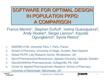 SOFTWARE FOR OPTIMAL DESIGN IN POPULATION PKPD: A ...