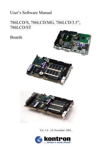 User's Software Manual 786LCD/S, 786LCD/MG, 786LCD/3.5 ...