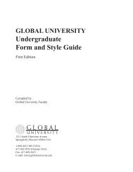 Undergraduate Form and Style Guide - Global University