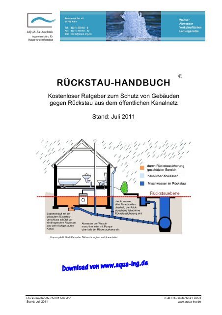 AQUA Bautechnik - Rückstauhandbuch - Karlsruhe