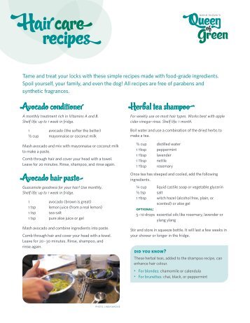 Hair care recipes - David Suzuki Foundation