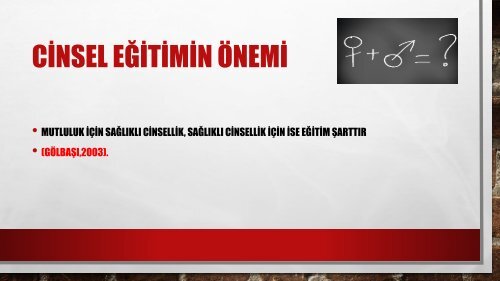 CİNSEL EĞİTİM