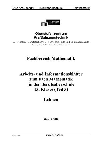 OSZ Kfz-Technik Berufsoberschule Mathematik - Joerg-Lehnen.de