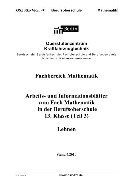 OSZ Kfz-Technik Berufsoberschule Mathematik - Joerg-Lehnen.de