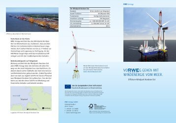 Infoflyer Offshore-Windkraftwerk Nordsee Ost - RWE