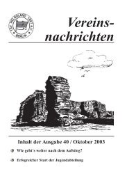 Vereins- nachrichten Inhalt der Ausgabe 40 / Oktober 2003