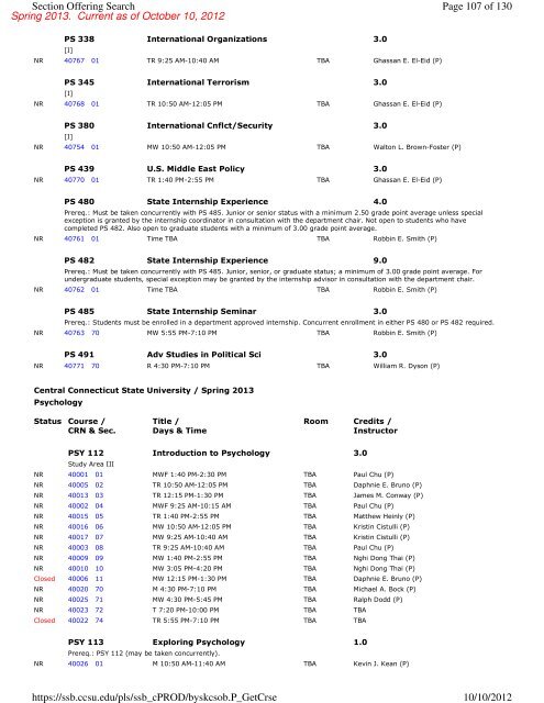 View Spring 2013 Course Offerings in .PDF format - Central ...