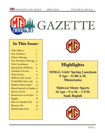 Gazette vol 11 issue 4 Final - Minnesota MG Group