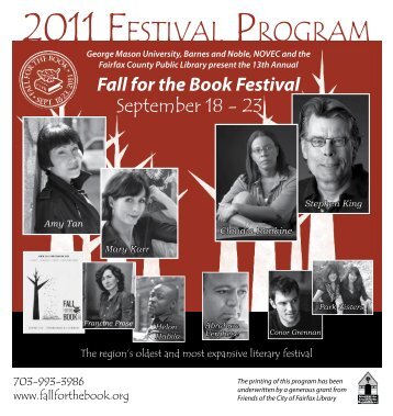 2011 FESTIVAL PROGRAM - Fall for the Book