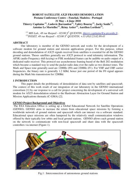 ROBUST SATELLITE AX25 FRAMES DEMODULATION ... - INSSET