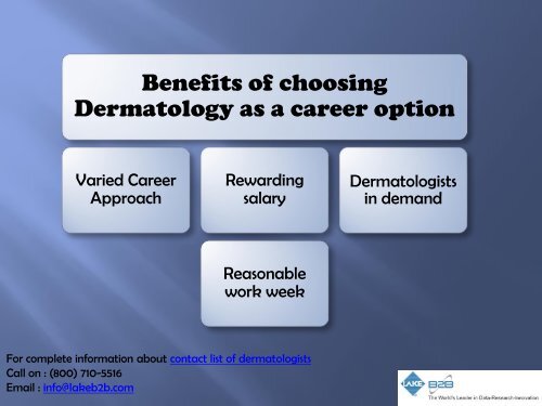 benefits of being a dermatologists