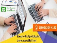 18002044122 How to Resolve QuickBooks Unrecoverable Error? 