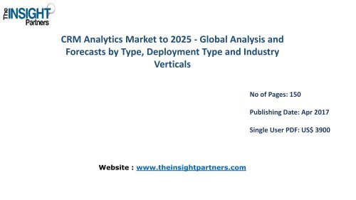 CRM Analytics Industry - Global Industry Analysis, Size, Share, Growth, Trends and Forecast 2025
