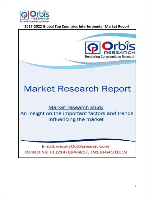 2017-2022 Global Top Countries Interferometer Market Report
