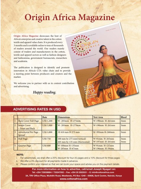 Origin Africa Magazine 2nd Edition