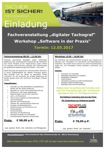 Fachveranstaltung & Workshop 2017