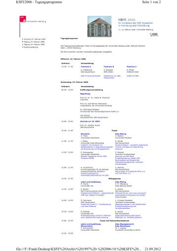 Programmheft - KSFE eV