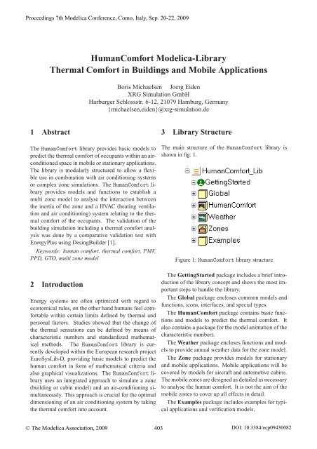 Humancomfort Modelica Library Thermal Comfort In Buildings And