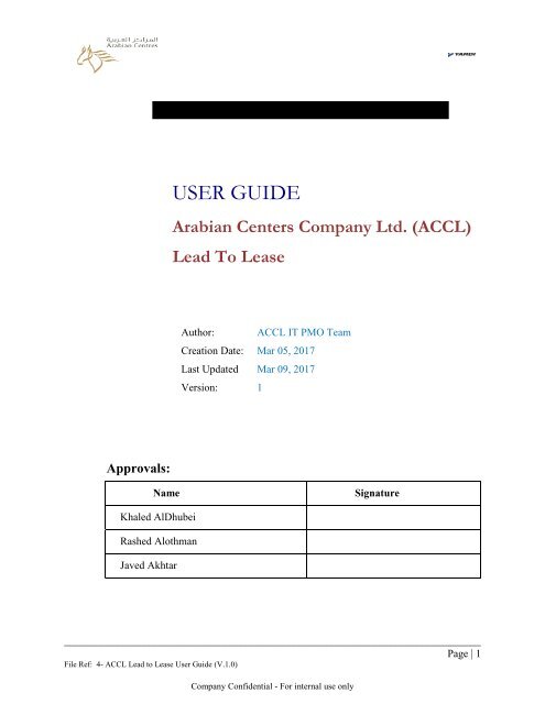 ACCL Lead to Lease User Guide