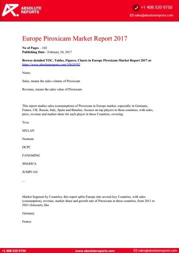 10626592-Europe-Piroxicam-Market-Report-2017
