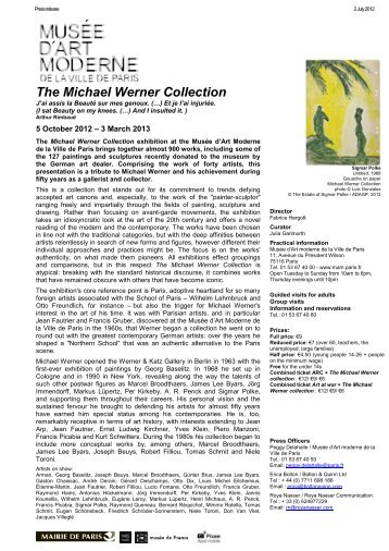 The Michael Werner Collection - Musée d'Art Moderne