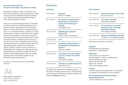 1. Adipositas Symposium - Franziskus Hospital Bielefeld