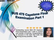 New BUS 475 Capstone Final Exam Part 1 Answer key free
