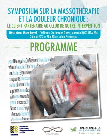 Symposium : La massothérapie et la douleur chronique :Programme
