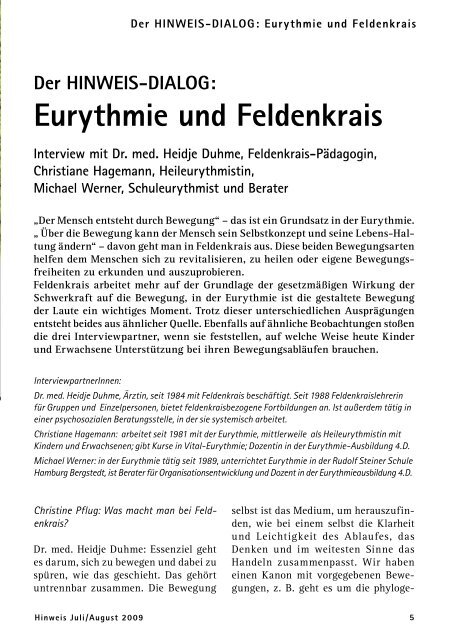 Eurythmie und Feldenkrais - Gemeinnützige Treuhandstelle ...