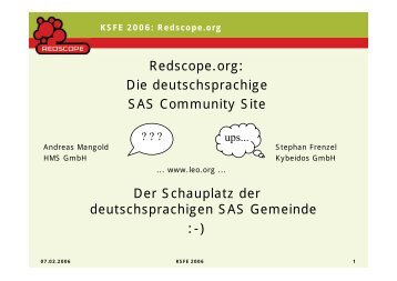 Redscope.org: Die deutschsprachige SAS Community ... - SAS-Wiki