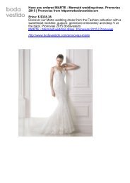 Have you ordered MARTE - Mermaid wedding dress. Pronovias 2015 | Pronovias from httpwwwbodavestidocom