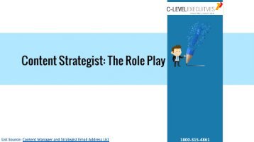 Role of a Content Manager and  Strategist