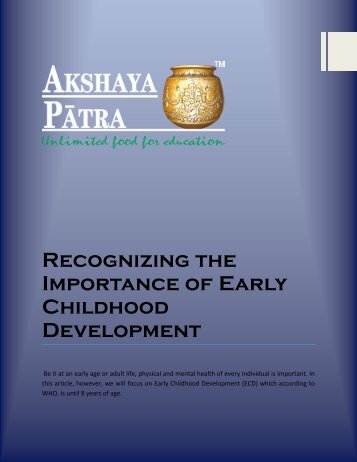 Importance of Early Childhood Development