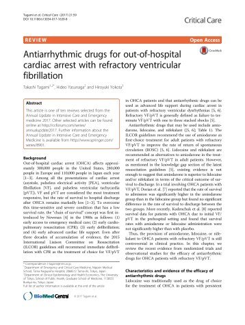 Antiarrhythmische Medikation bei therapierefraktärem Kammerflimmern (out-of-hospital cardiac arrest)