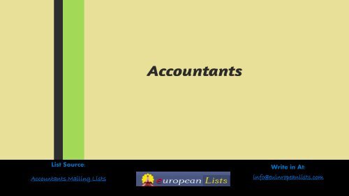 Enhance your marketing campaign with European accountants mailing list