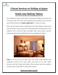3 Room Services on Holiday at Jaipur Hotels near Railway Station