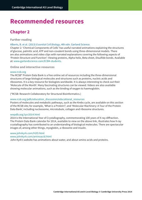 Cambridge International A Level Biology Revision Guide