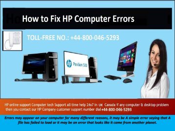 How to Fix HP Computer Errors by HP Technical Support Number